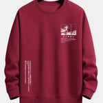 Waves Ukiyo-e Slogan Print Relax Fit Sweatshirt