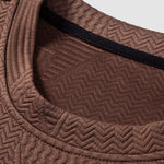 Long Sleeve Geometric Jacquard Arc Hem T-Shirt