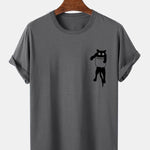 Pocket Cat Print T-Shirt