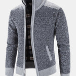 Contrast Zip Up Sweater
