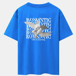 Romantic Doves Back Print Drop Shoulder Oversize T-Shirt