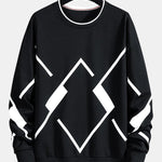 Geometric Print Crew Neck Sweatshirt