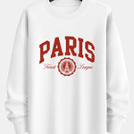 Paris Varsity Print Relax Fit Sweatshirt