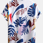 Colorful Leaf Print Button Up Shirt & Swim Shorts