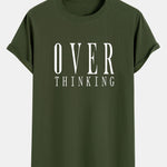 Over Thinking Print Cotton Arc Hem T-Shirt