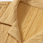 Knitted Geometric Textured Cuban Shirt & Man Mid Length Drawstring Swim Shorts