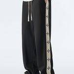 Relax Fit Cross Side Stripe Straight Leg Pants