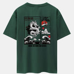 Dragon Landscape Back Print Drop Shoulder Oversize T-Shirt