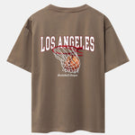 Los Angeles Basketball Back Print Heavy Weight Oversize T-Shirt