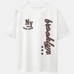 New York Brooklyn Print Drop Shoulder Oversize T-Shirt