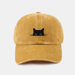 Cat Pattern Casual Washed Cotton Baseball Cap