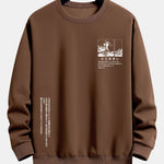 Waves Ukiyo-e Slogan Print Relax Fit Sweatshirt