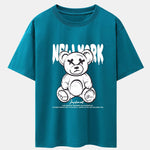 Slogan Bear Print Drop Shoulder Oversize T-Shirt