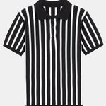 Striped Short Sleeve Sweater Polo