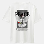 Dove Rose Slogan Back Print Drop Shoulder Oversize T-Shirt