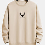 Silhouette Head Deer Print Relax Fit Sweatshirt