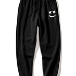 Brushstroke Smiley Print Jogger Pants