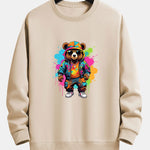 Splash Colorful Bear Print Relax Fit Sweatshirt