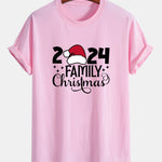 Regular Fit Family Christmas 2024 Print Cotton T-Shirt