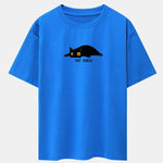 Not Today Black Cat Print Drop Shoulder Oversize T-Shirt