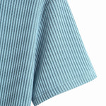 Knitted Waffle Arc Hem T-Shirt & Drawstring Waffle Shorts