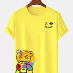Regular Fit Graffiti Bear Print T-Shirt
