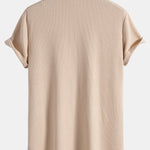 Muscle Fit Stand Collar Ribbed Shirt