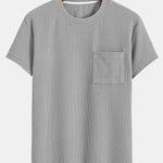Muscle Fit Ribbed T-Shirt With Pocket