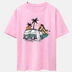 Car Island Print Drop Shoulder Oversize T-Shirt