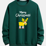 Christmas Elk Print Relax Fit Sweatshirt