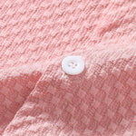 Checkerboard Texture Button Up Shirt & Drawstring Shorts