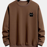 Cat Face Print Relax Fit Sweatshirt