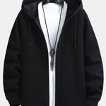 Plush Lined Relax Fit Zip Hoodie