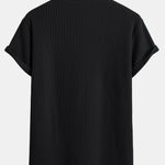 Knitted Waffle Arc Hem T-Shirt