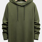 Long Sleeve Muscle Fit Ribbed Arc Hem Hooded T-Shirt