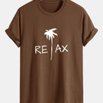 Regular Fit Relax Palm Tree Print Cotton T-Shirt