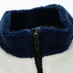 Color Block Zip Up Teddy Coat