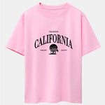 California Slogan Print Drop Shoulder Oversize T-Shirt