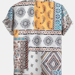 Scarf Print Button Up Shirt & Swim Shorts