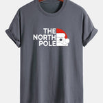 Regular Fit Santa Claus Slogan Print Cotton T-Shirt