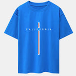 California Stripe Print Drop Shoulder Oversize T-Shirt