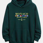 Monaco Slogan Print Relax Fit Hoodie