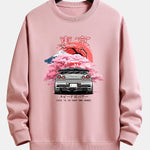 Tokyo Sakura Car Print Relax Fit Sweatshirt