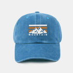 Mountains Pattern Classic Retro Washed Distressed Cotton Baseball Cap