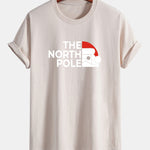 Regular Fit Santa Claus Slogan Print Cotton T-Shirt
