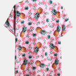 Pineapple Palm Tree Print Button Up Shirt