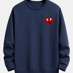 Heart Shaped Smiley Face Print Relax Fit Sweatshirt