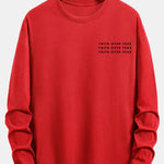 Long Sleeve Slogan Print Cotton T-Shirt
