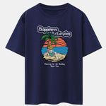 Skull Island Print Drop Shoulder Oversize T-Shirt