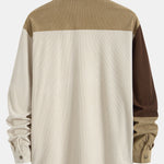 Colorblock Corduroy Button Up Shirt